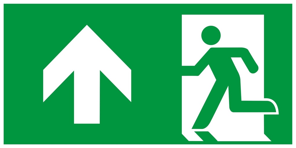 Photoluminescent emergency signs: emergency exits and first aid visible even in the dark