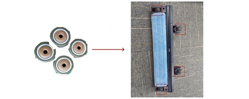 [P-C-C18] Ruote Fisse 1,5" per Accessorio Panno o Aspirazione Tappeti CC1 - 4 pz
