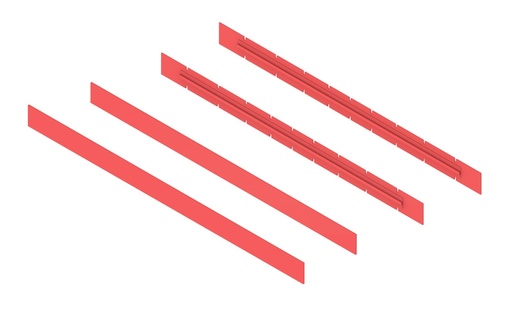 [P-C-B14] Strisce Tergipavimento in Gomma Rossa BG1 (2 anteriori + 2 posteriori)